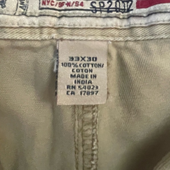 Old Navy Flat Front Straight Leg Khaki Chino Pant Light Tan Vintage Size 33x30 - Picture 9 of 9